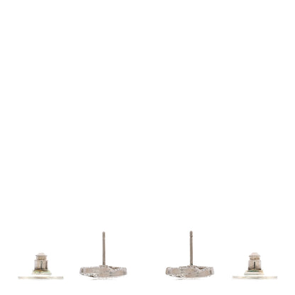 Chanel Crystal Mini Timeless CC Earrings Silver 3 of 5