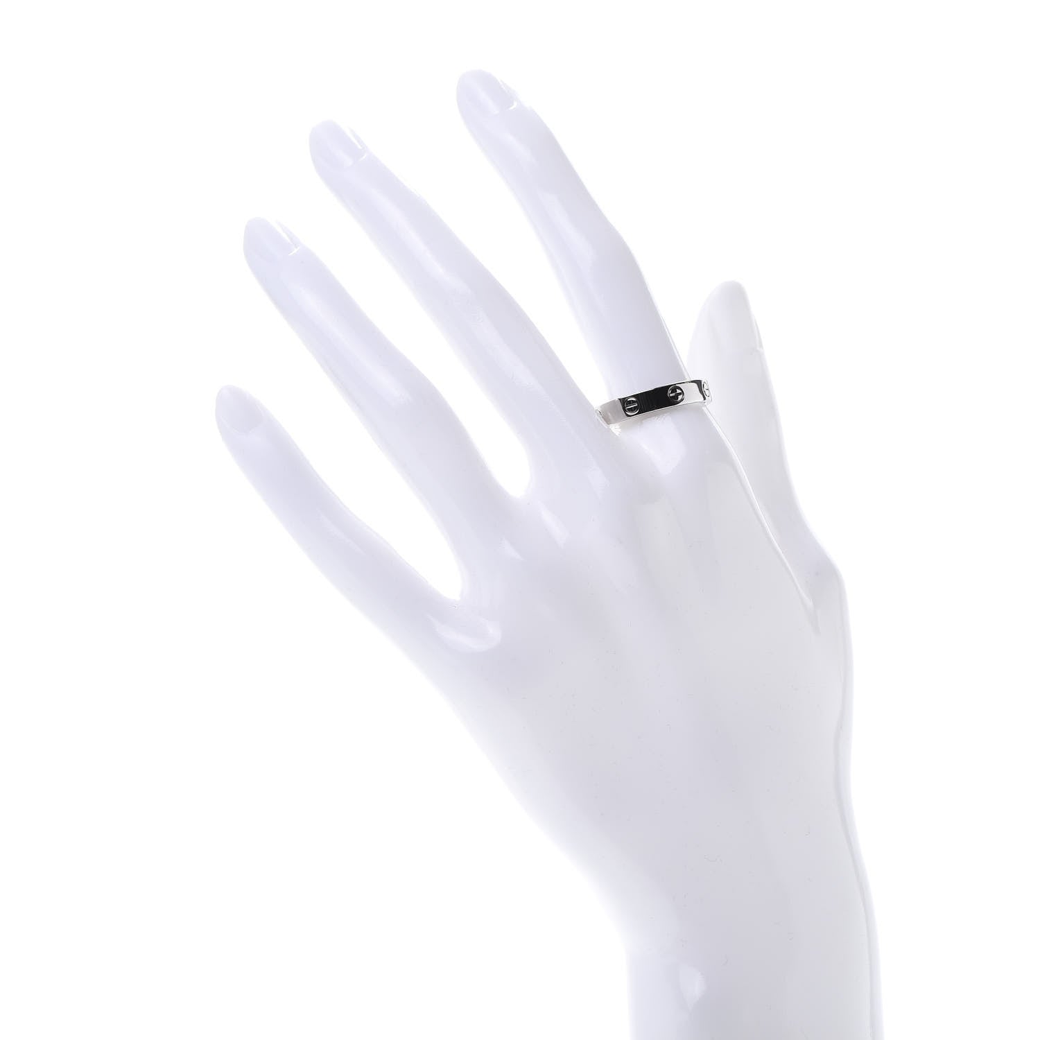 Cartier 18K White Gold 3.5mm LOVE Wedding Band Ring 58 8.25 2 of 5