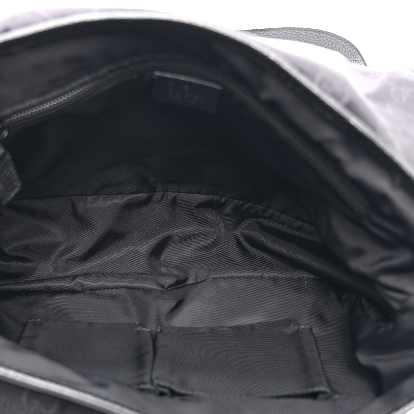 Nylon Monogram Double Buckle Flap Messenger Bag Black