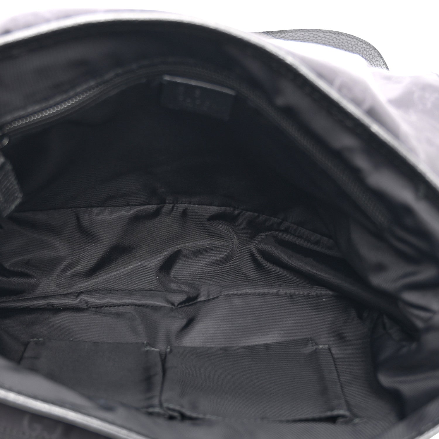 Gucci Nylon Monogram Double Buckle Flap Messenger Bag Black 5 of 10