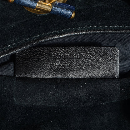 Saint Laurent Alligator Overseas Faubourg Tote Blue 7 of 7
