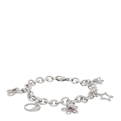 Tiffany Sterling Silver Peridot Rhodolite Iolite Charm Bracelet 1 of 3