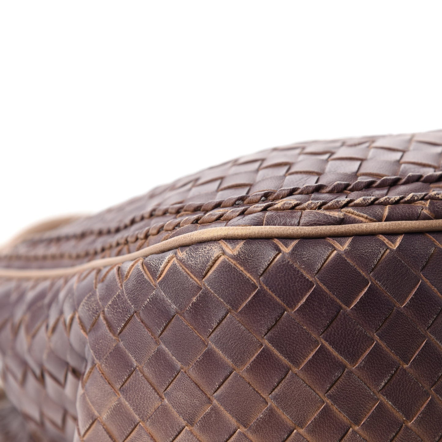 Nappa Intrecciato Ombre Shoulder Bag Camel
