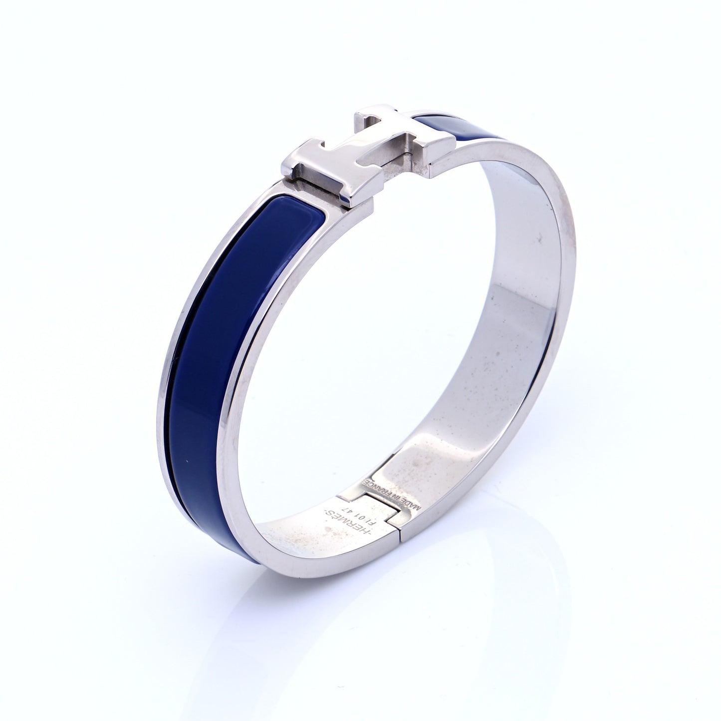 Enamel Narrow Clic Clac H Bracelet GM Indigo