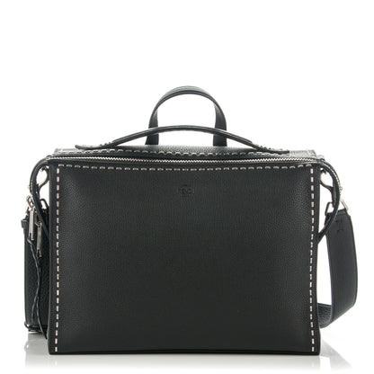 Fendi Calfskin Romano Selleria Messenger Bag Black 1 of 7