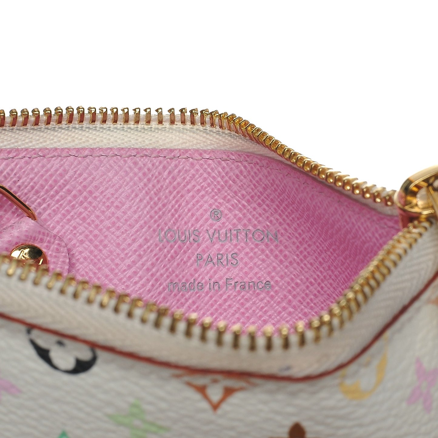 Monogram Multicolor Key Pouch White Litchi