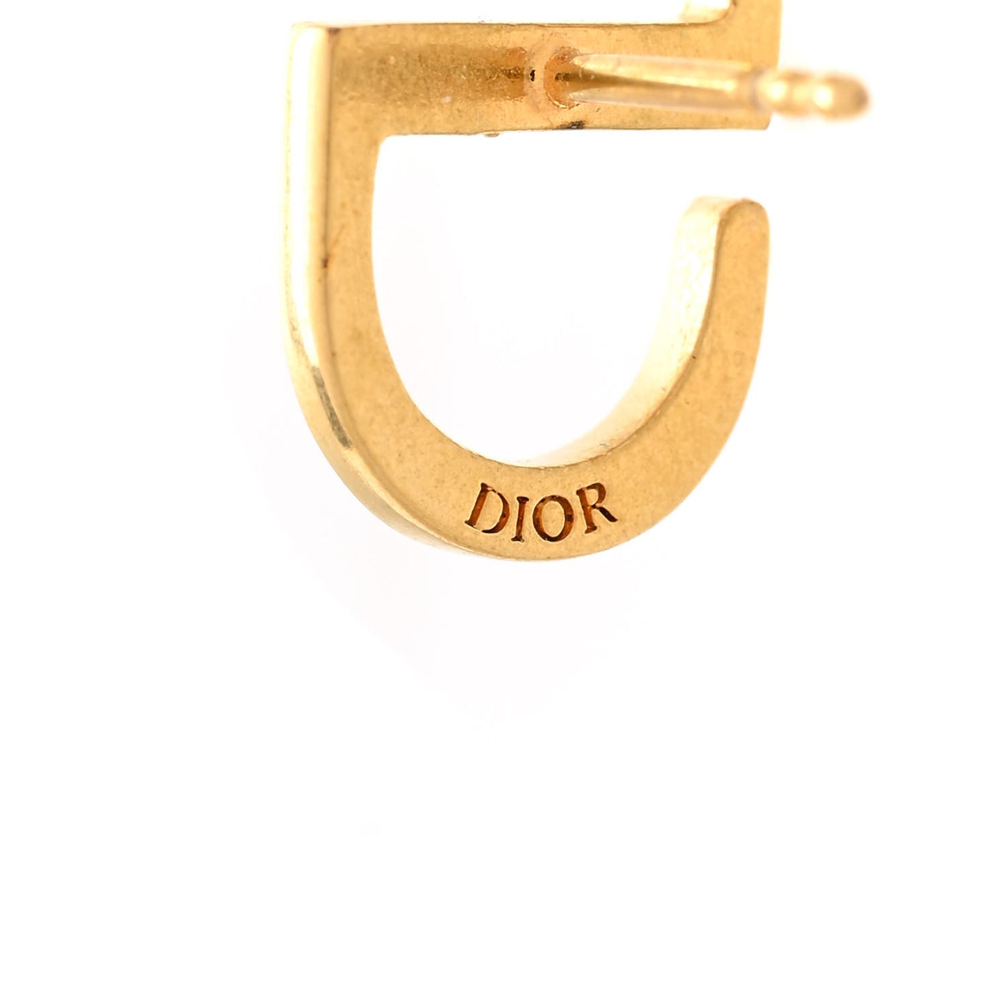 Metal Petit CD Stud Earrings Gold