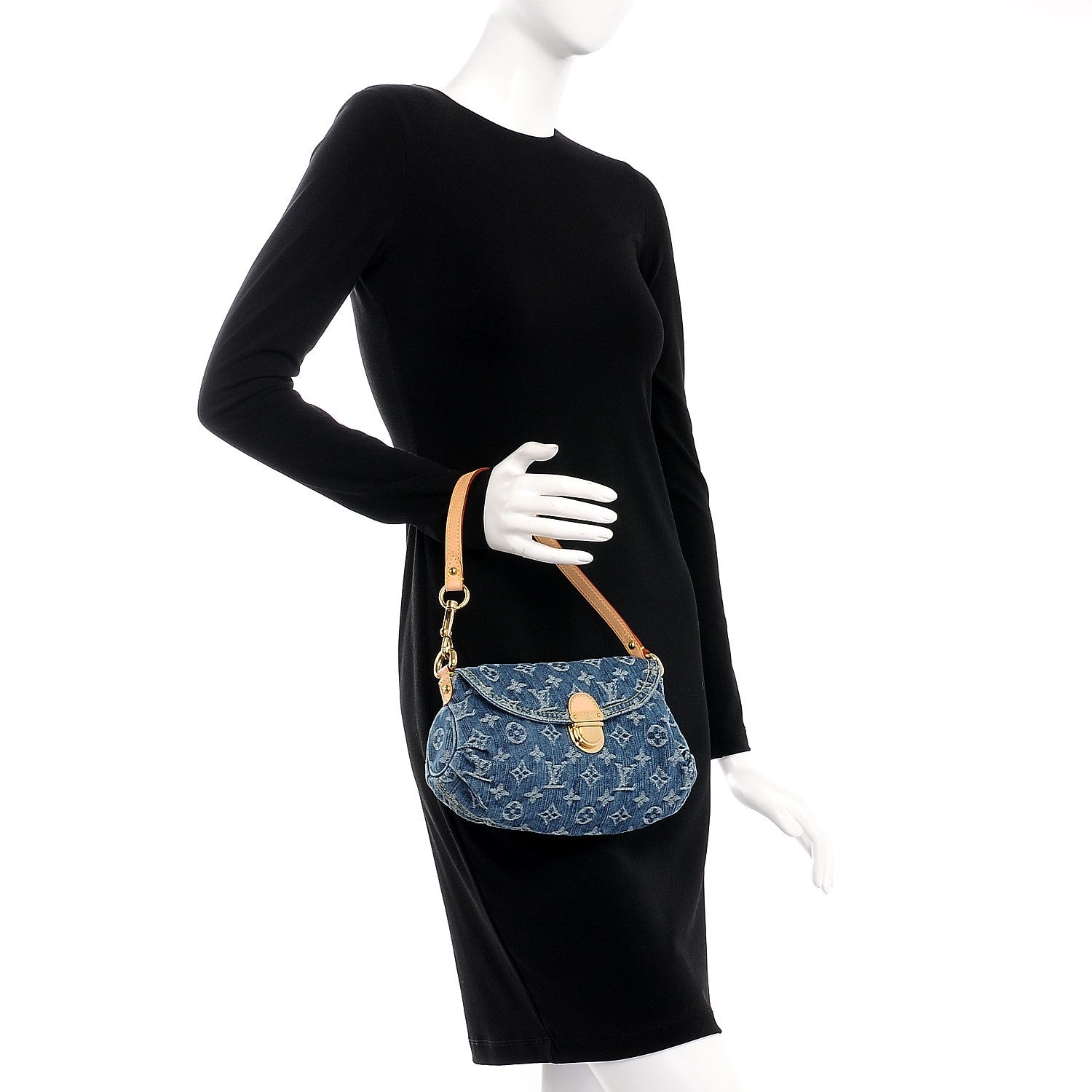 Louis Vuitton Monogram Denim Mini Pleaty Blue 2 of 7