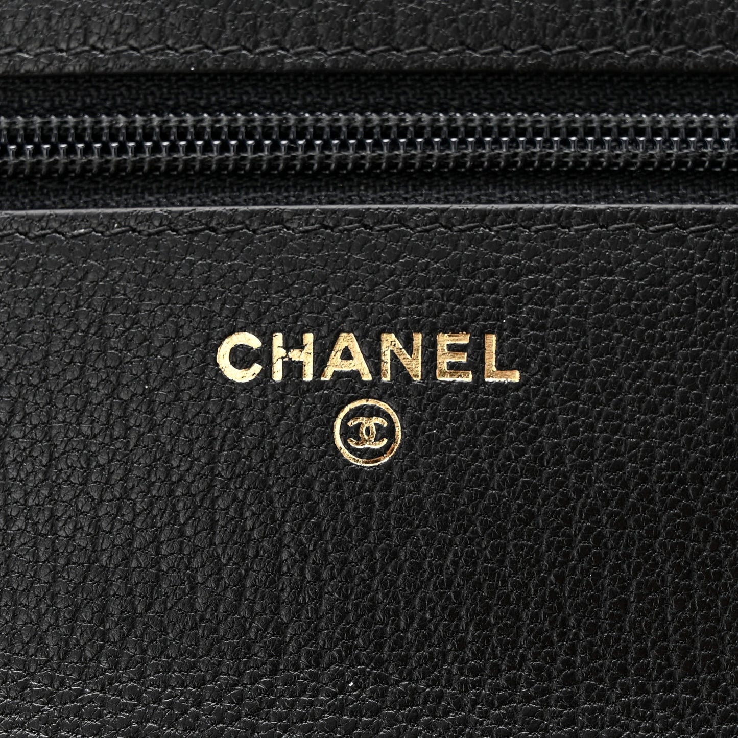 Patent Goatskin Quilted CC Eyelet Wallet On Chain WOC Black