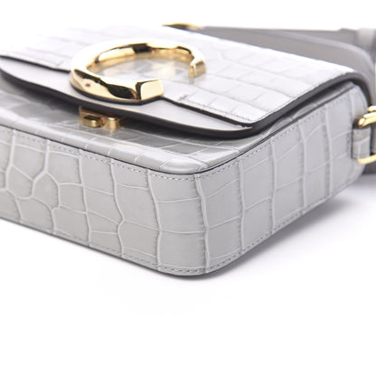 Chloe Crocodile Embossed Calfskin Mini C Double Carry Stormy Grey 7 of 8