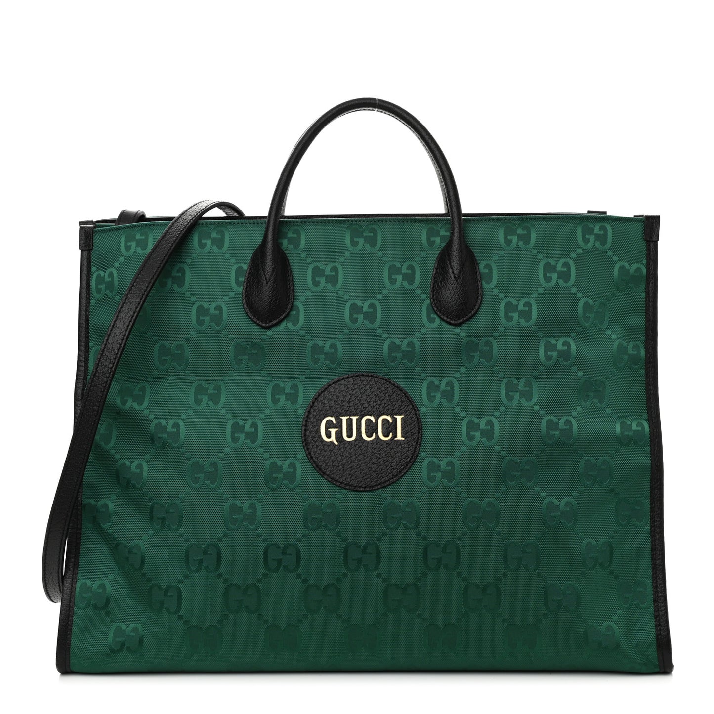 Econyl Nylon Monogram Large Off The Grid Tote Bag Scrabble Green Black