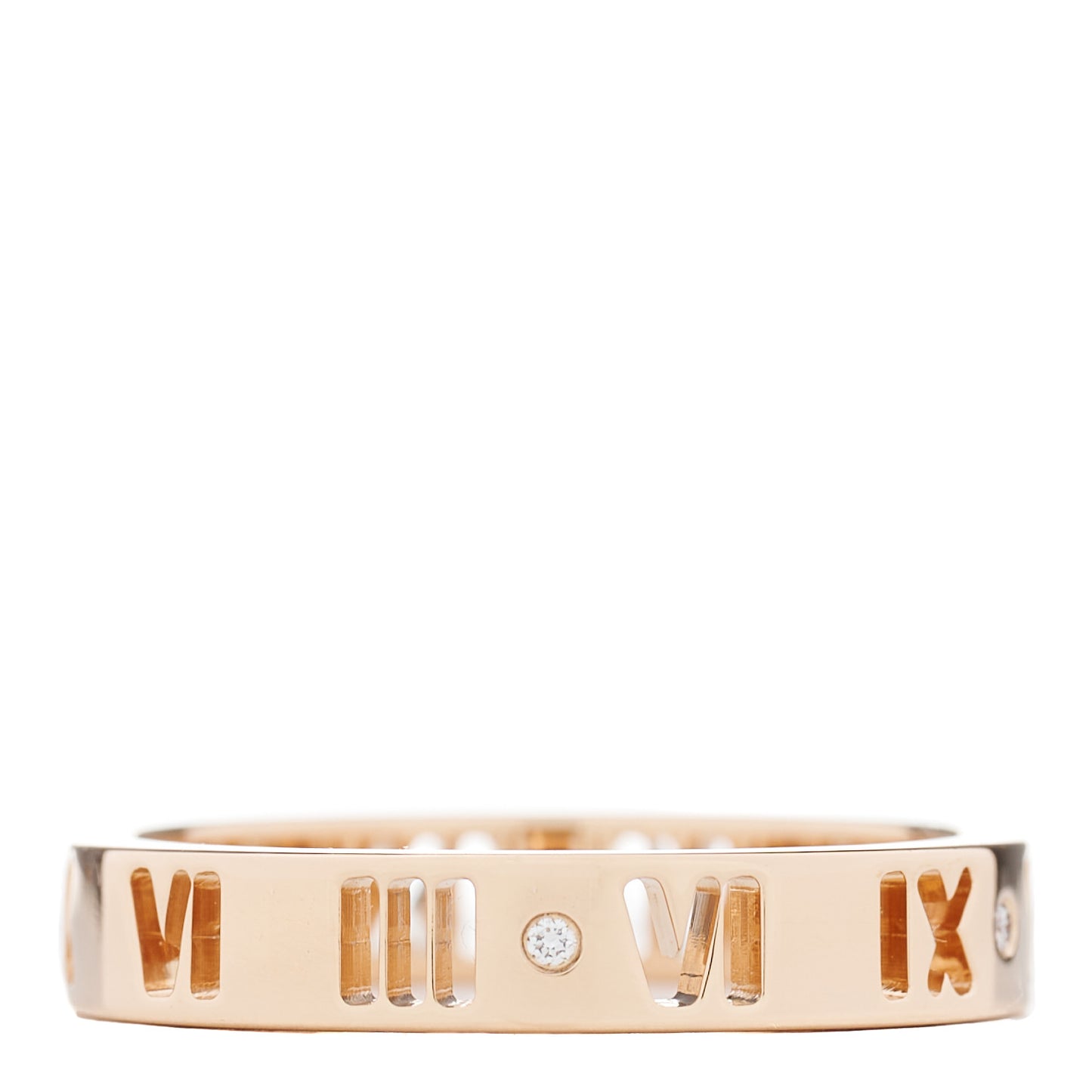 18K Rose Gold Diamond Atlas Pierced Ring 53 6.25