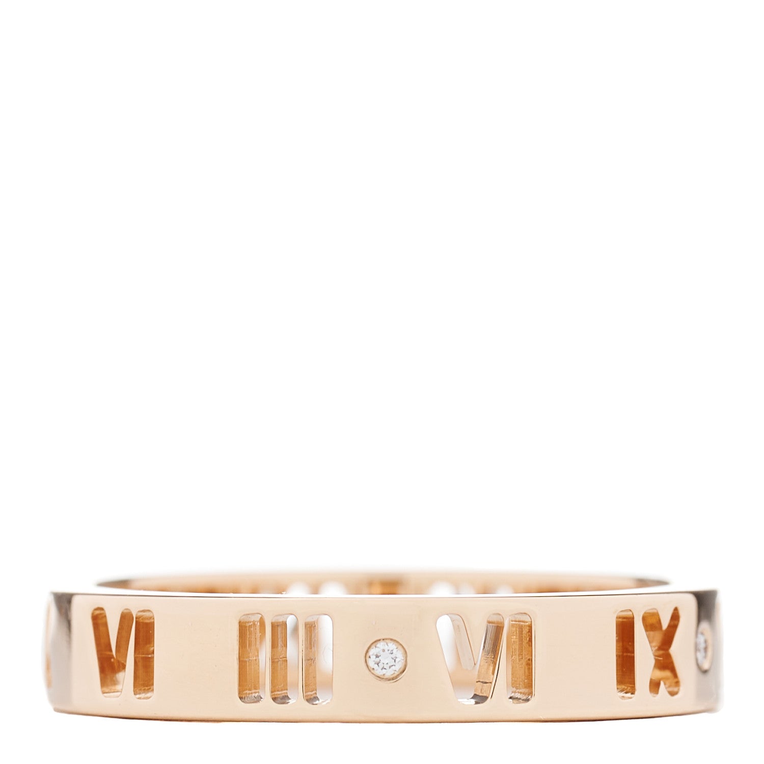 Tiffany 18K Rose Gold Diamond Atlas Pierced Ring 53 6.25 3 of 4