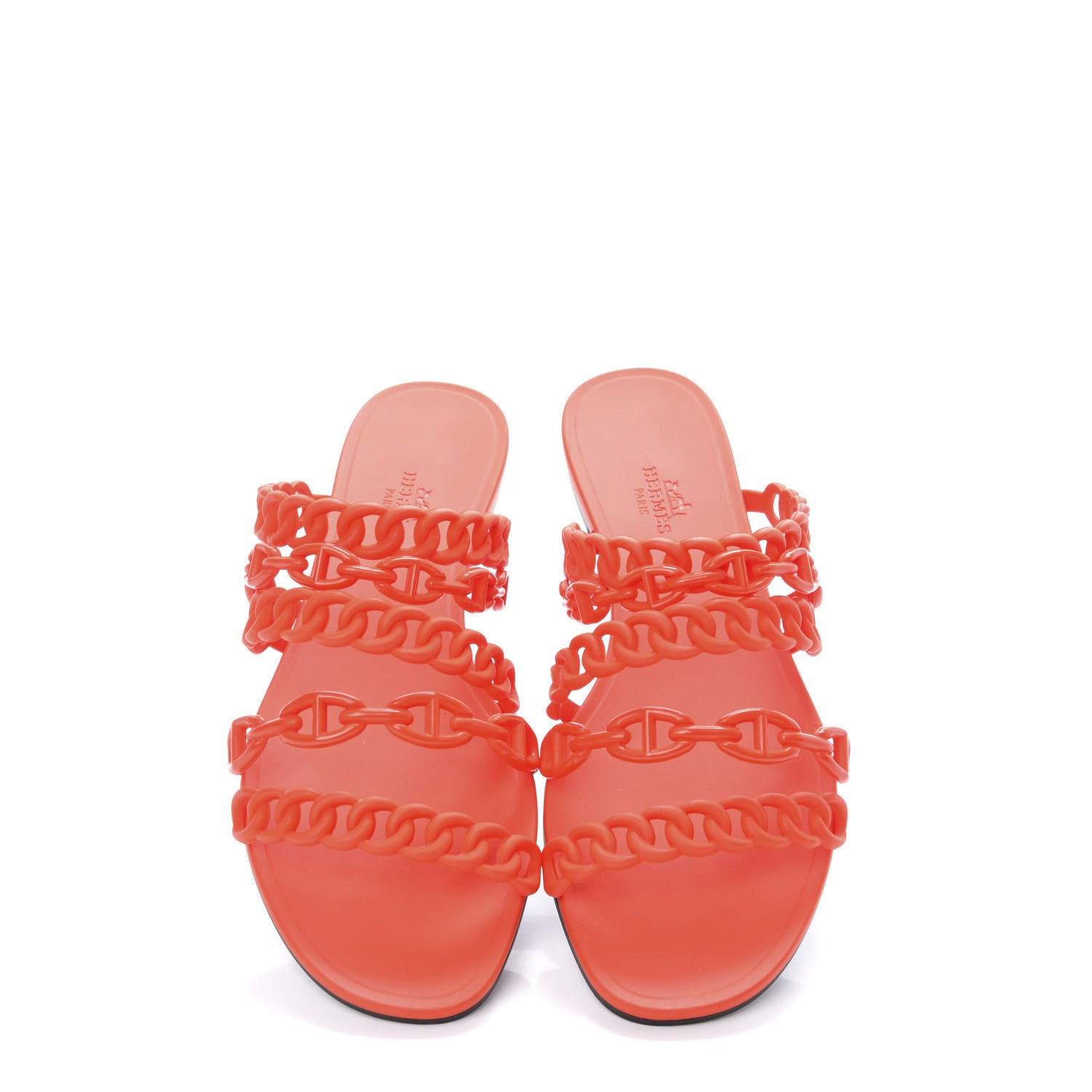 Hermes Rubber Chaine d'Ancre Nude Sandals 38 Pavot 5 of 10