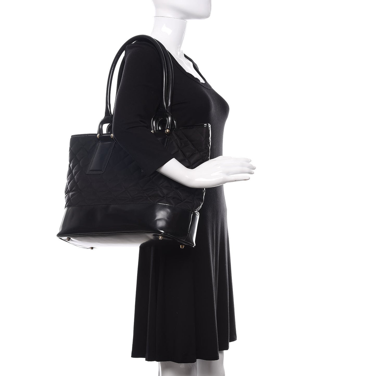 Nylon Quilted Grange Tote Black