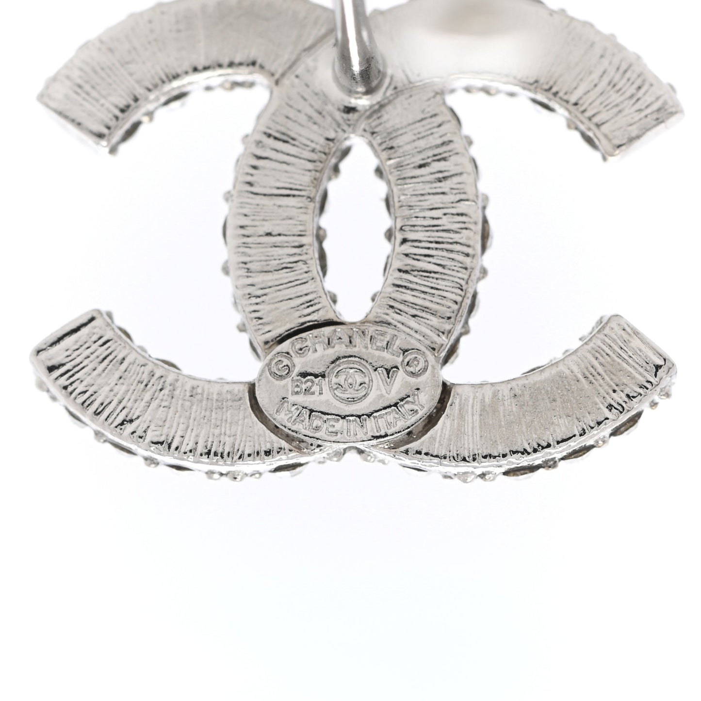 Crystal CC Earrings Silver