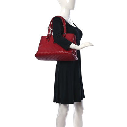 Bottega Veneta Nappa Intrecciato Medium Roma Tote Red 2 of 22