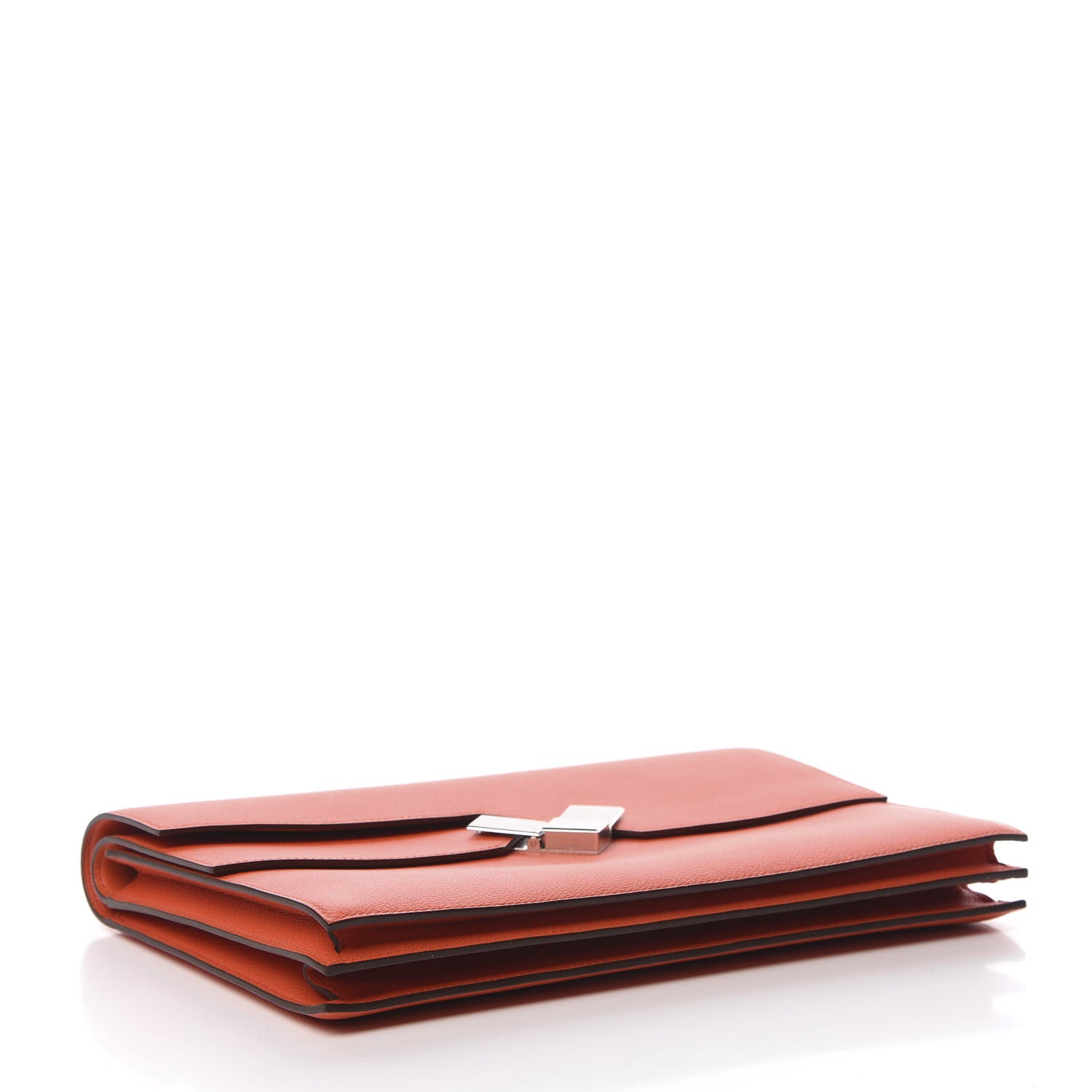 Hermes Evercolor Fortunio Clutch Orange Poppy 4 of 9
