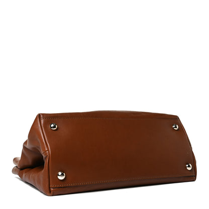 Valentino Garavani Calfskin Macro Rockstud Chain Shoulder Bag Brown 4 of 16