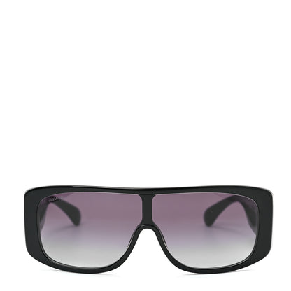 Chanel Acetate Shield Sunglasses 71466 Black 2 of 6