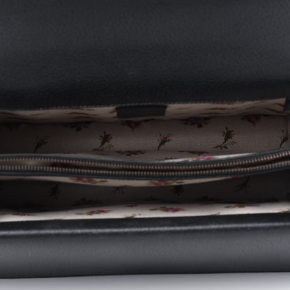 Gucci Calfskin Web Floral Embroidered Medium Dionysus Shoulder Bag Black 4 of 7