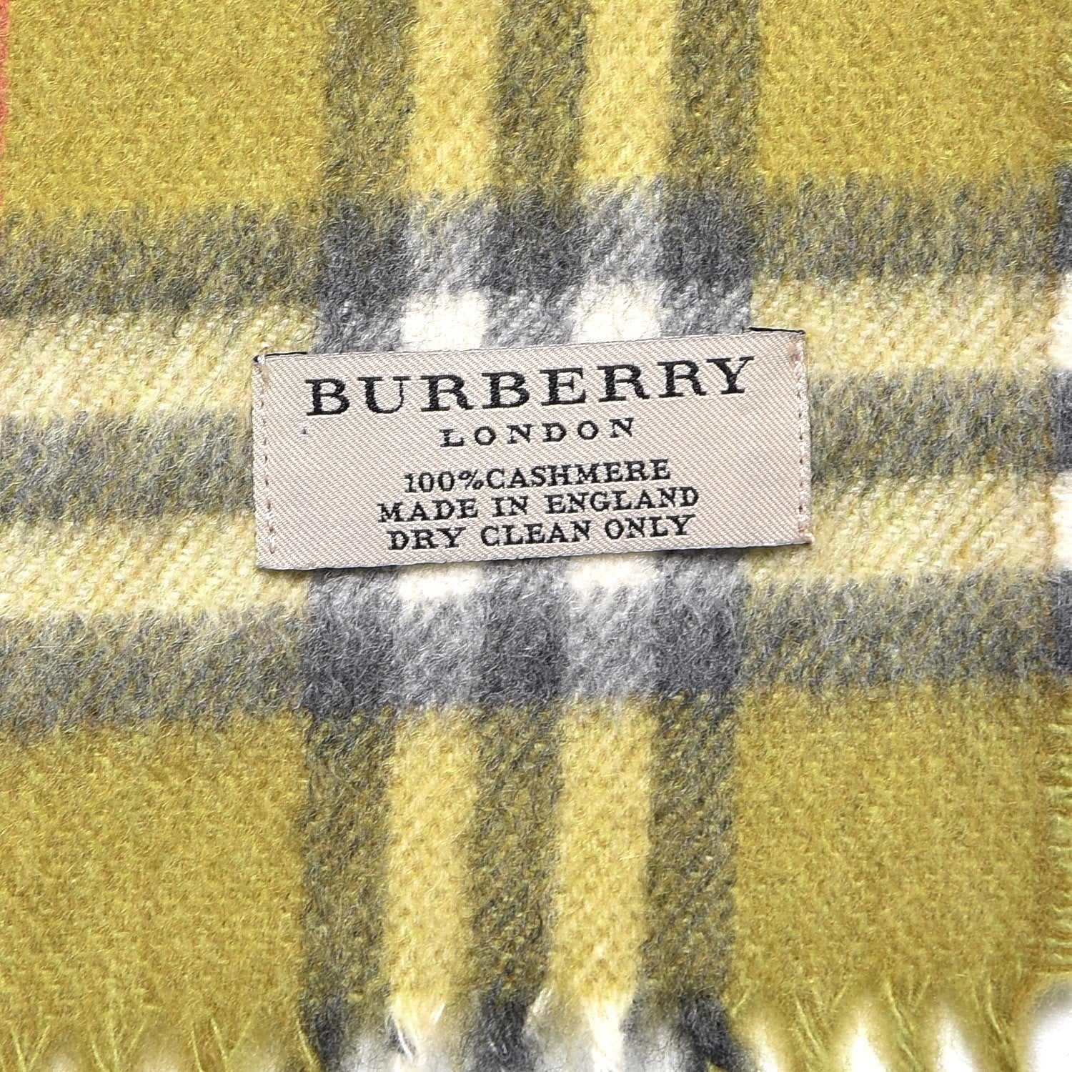 Burberry Cashmere House Check Fringe Scarf Green 4 of 5