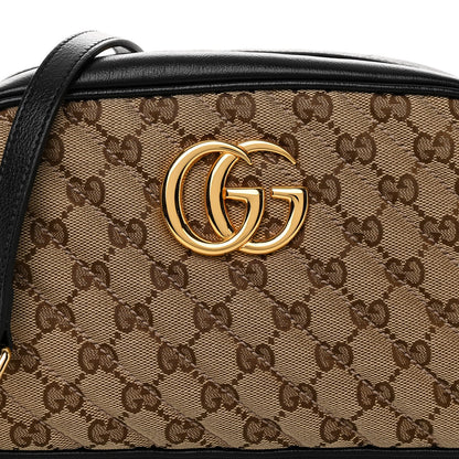 Gucci Monogram Matelasse Diagonal Small GG Marmont Chain Shoulder Bag Beige Black 8 of 10