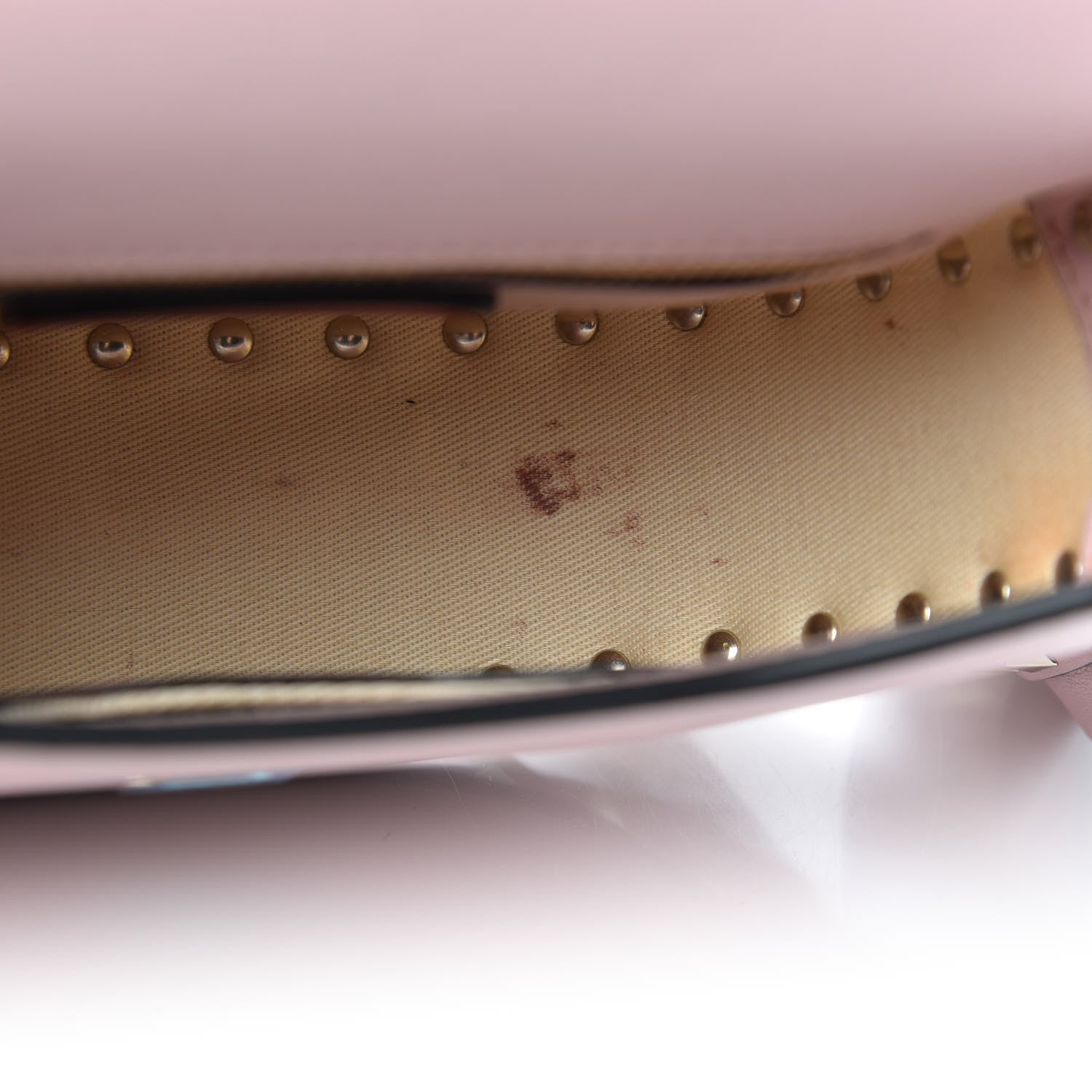 Valentino Garavani Calfskin Rockstud Halfmoon Saddle Bag Water Rose 13 of 13