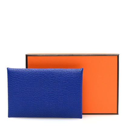 Hermes Chevre Mysore Calvi Card Case Bleu Electrique 7 of 7