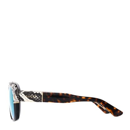 Gucci Ayers Snakeskin Square Fantasy Sunglasses GG1157 Havana Brown Lime 2 of 9