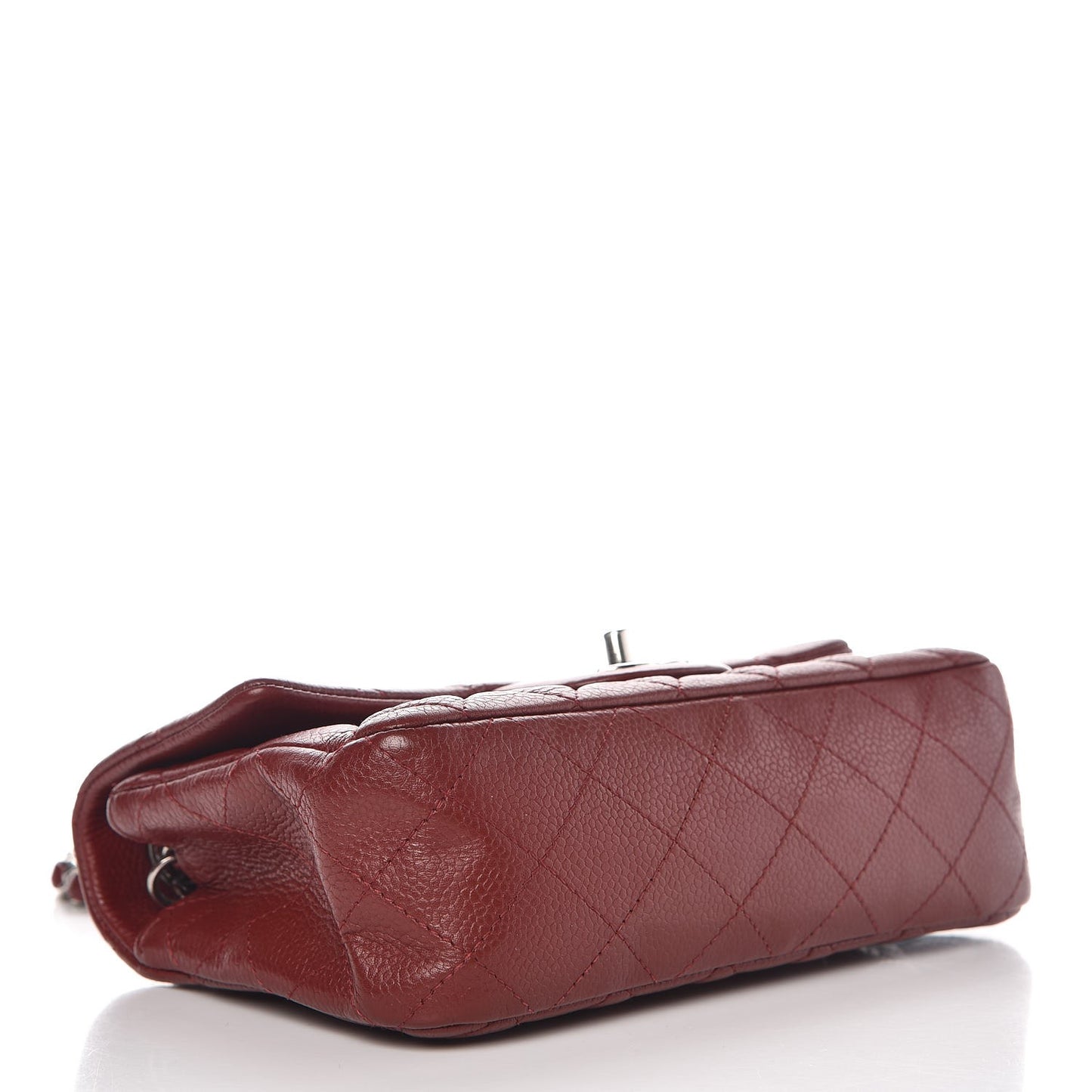 Caviar Quilted Mini Rectangular Flap Burgundy