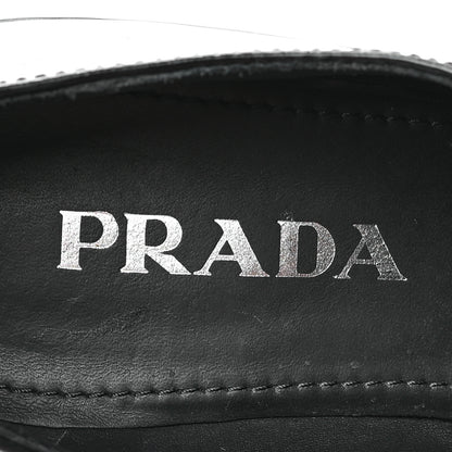 Prada Spazzolato Metal Triangle Logo 50mm Loafers 36.5 Black 7 of 8