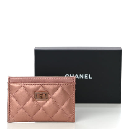Chanel Metallic Caviar Quilted Reissue Card Holder Rose Gold 12 of 12