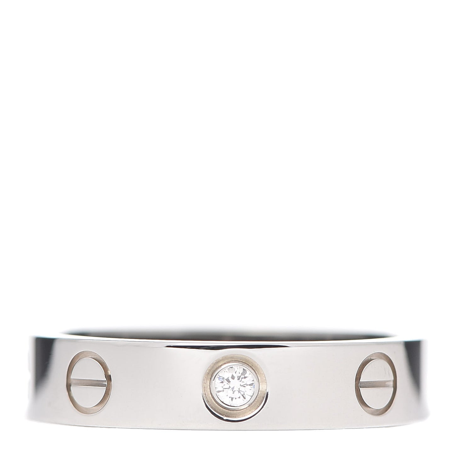 18K White Gold Diamond 4mm LOVE Wedding Band Ring 50 5.25