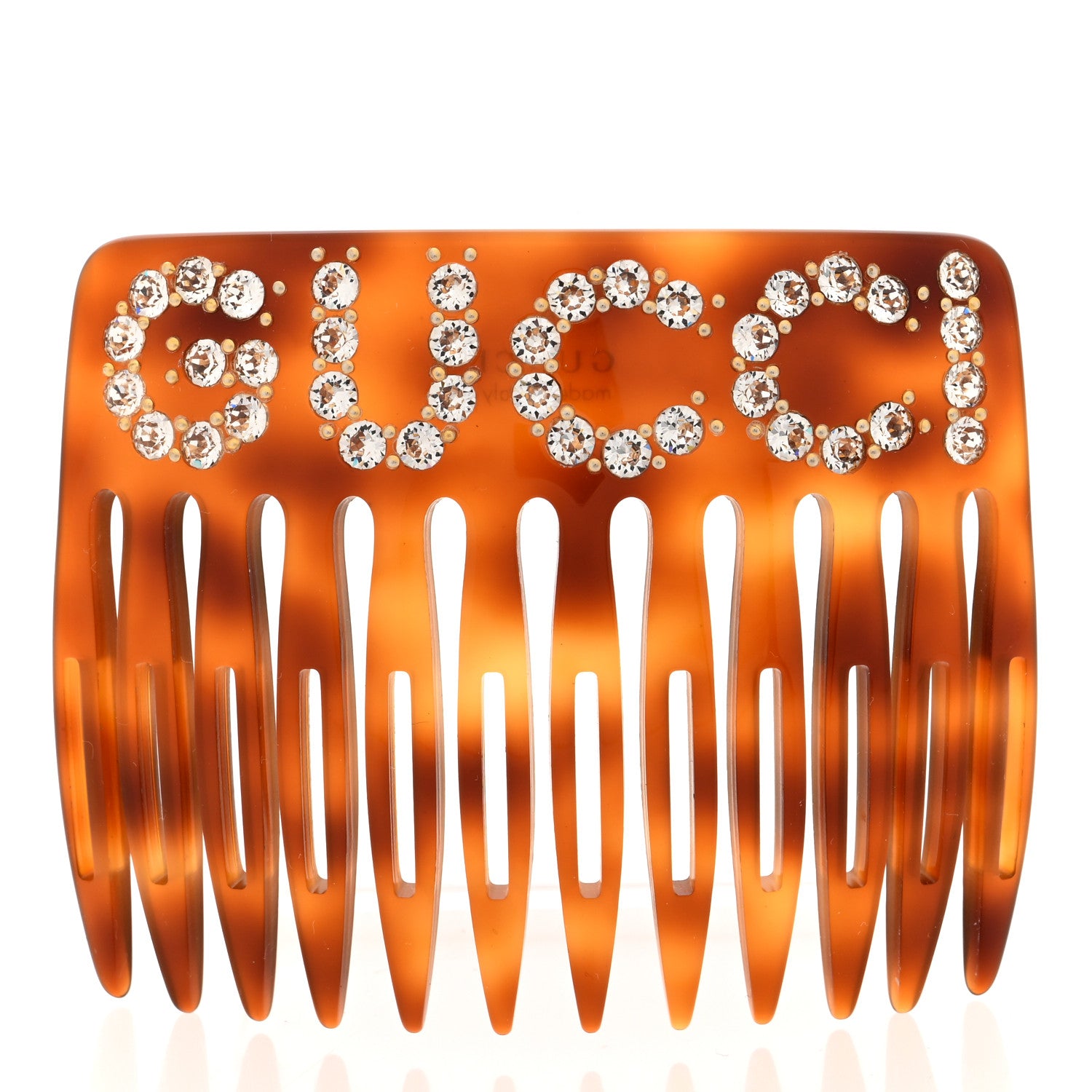 Gucci Resin Crystal Hair Comb Tortoiseshell 1 of 3