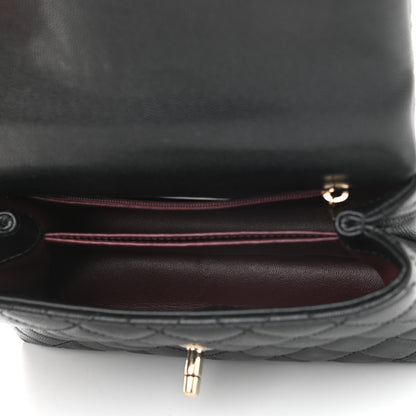 Chanel Caviar Lizard Embossed Quilted Mini Coco Handle Flap Black 5 of 8