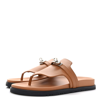 Hermes Calfskin Womens Empire Sandals 38 Naturel 3 of 9