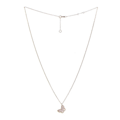 Van Cleef & Arpels 18K Yellow Gold Mother of Pearl Sweet Alhambra Butterfly Pendant Necklace 3 of 7