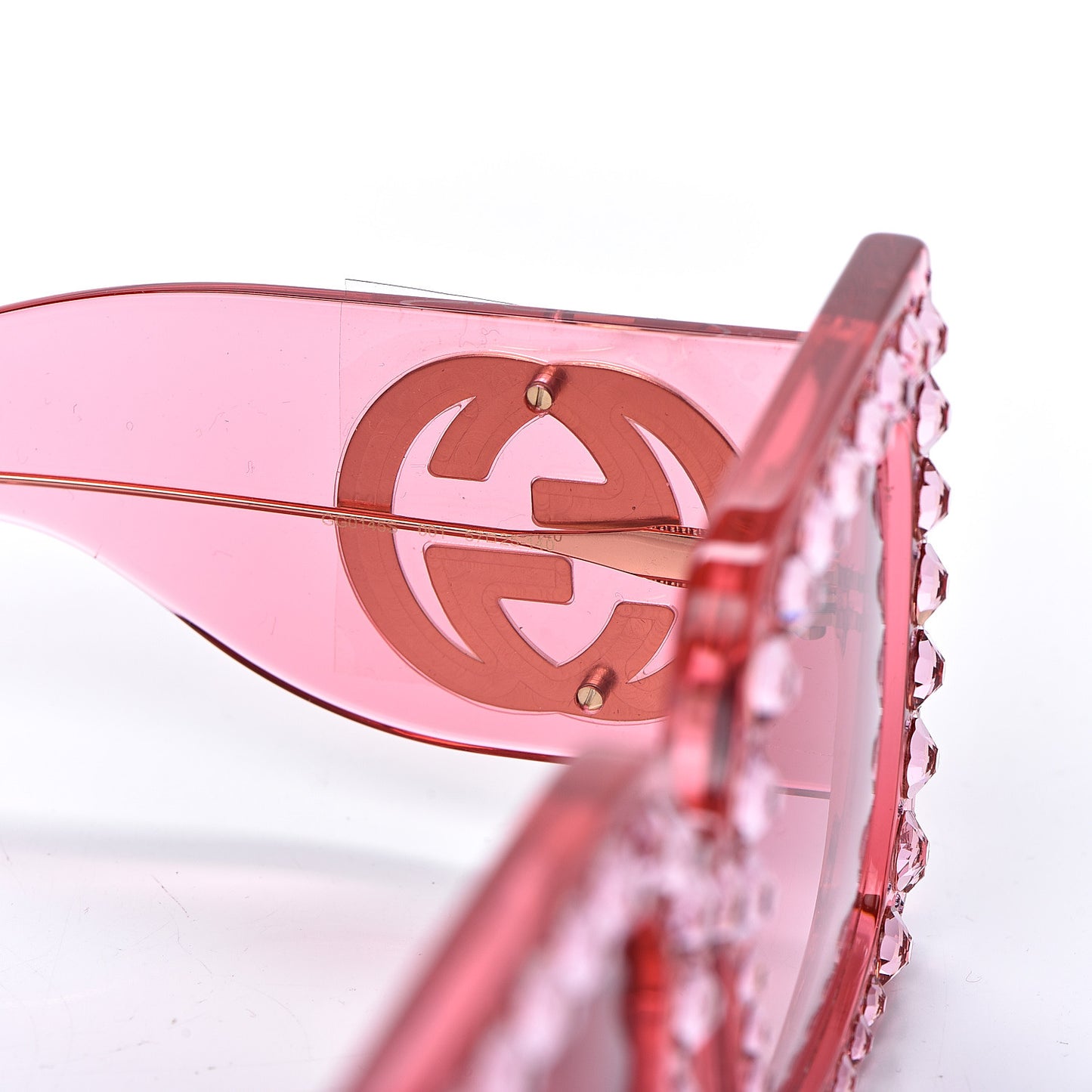Acetate Crystal Oversize Sunglasses GG0148S Pink