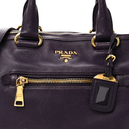 Prada Vitello Daino Shopping Satchel Uva 7 of 12