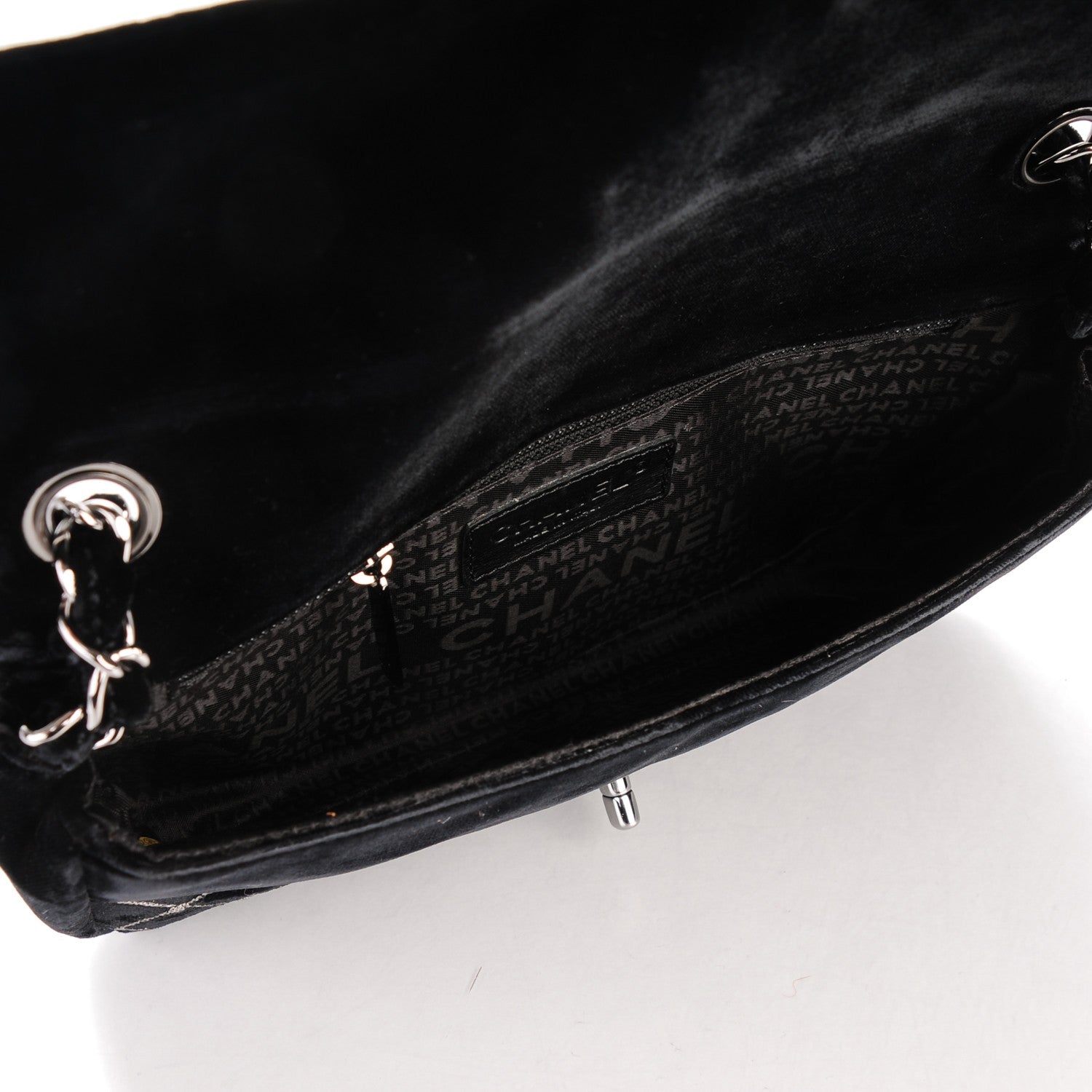Chanel Velvet Chain Small Single Flap Black 5 of 8