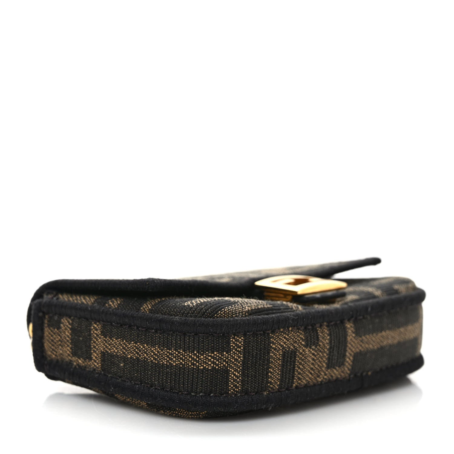 Fendi Fabric Jacquard FF 1974 Nano Baguette Charm Tobacco Moro Black 3 of 7