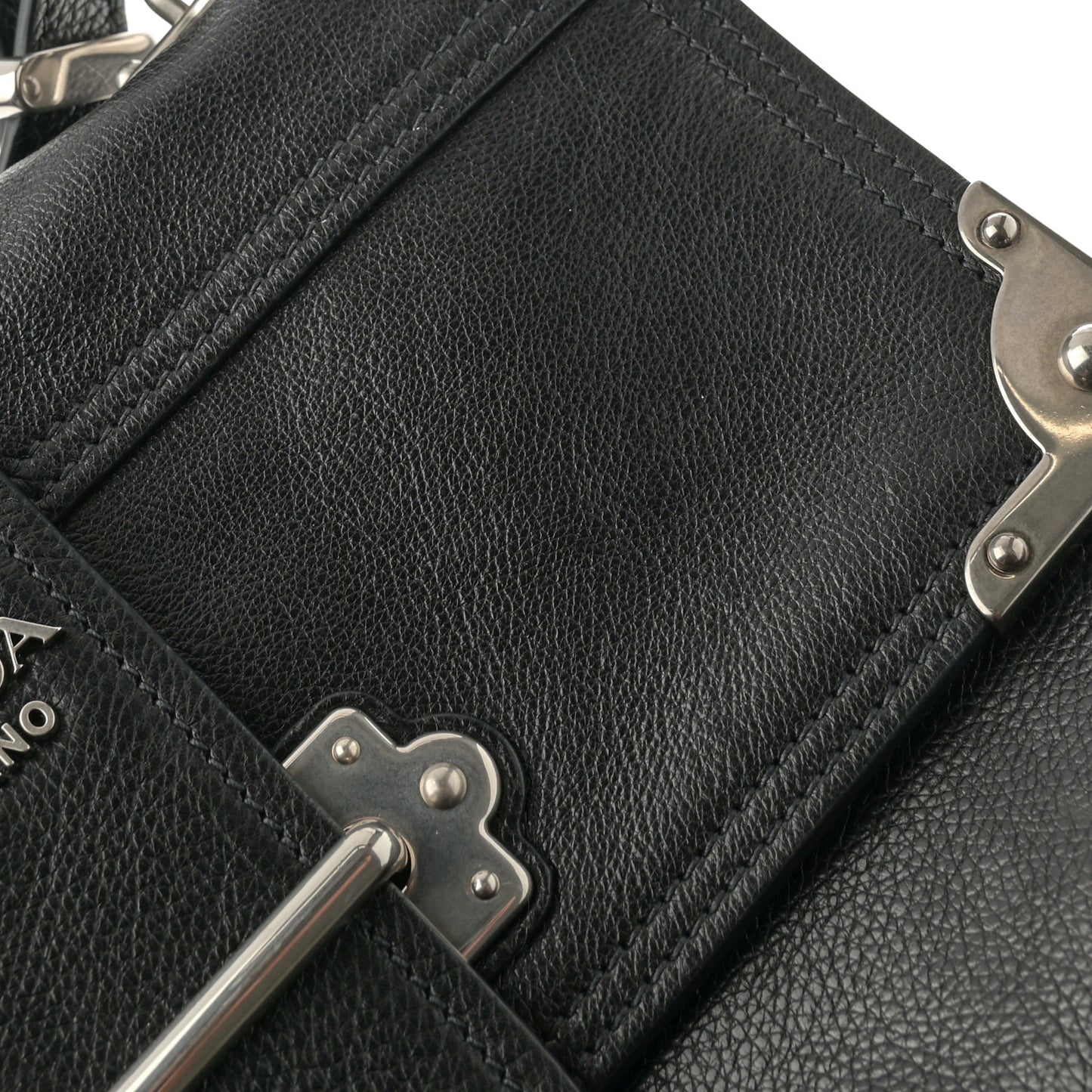 Glace Calfskin Large Soft Cahier Bag Black