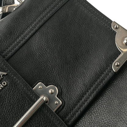 Prada Glace Calfskin Large Soft Cahier Bag Black 11 of 11