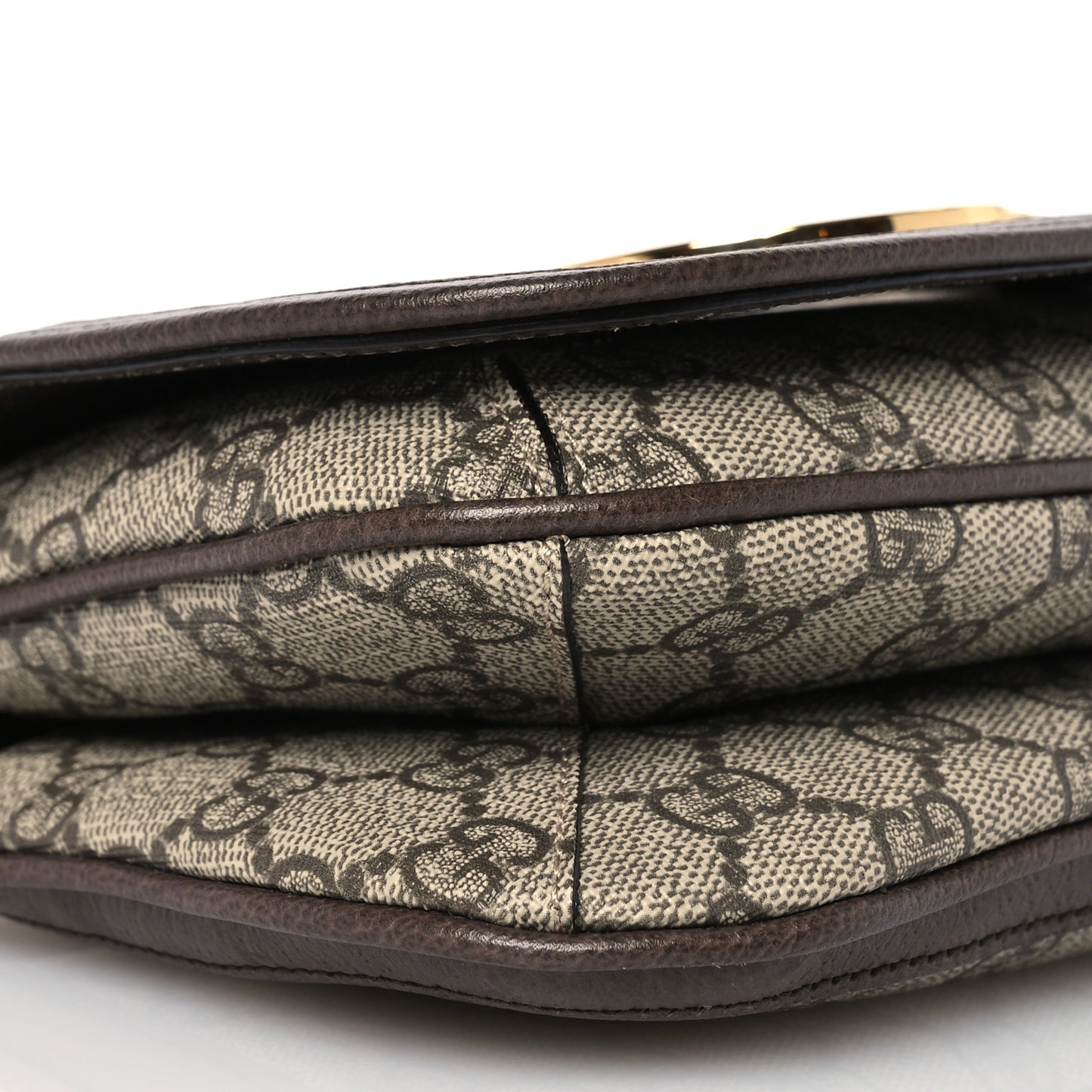 GG Supreme Monogram Textured Dollar Calfskin Mini Blondie Chain Shoulder Flap Bag Beige Ebony New Acero