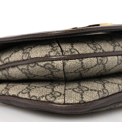 Gucci GG Supreme Monogram Textured Dollar Calfskin Mini Blondie Chain Shoulder Flap Bag Beige Ebony New Acero 10 of 11