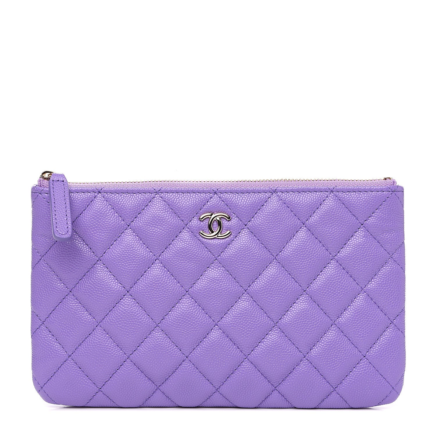 Chanel Caviar Quilted Small Zipped Pouch Purple 1 of 6