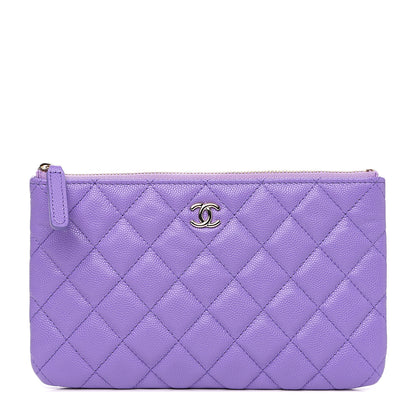 Chanel Caviar Quilted Small Zipped Pouch Purple 1 of 6
