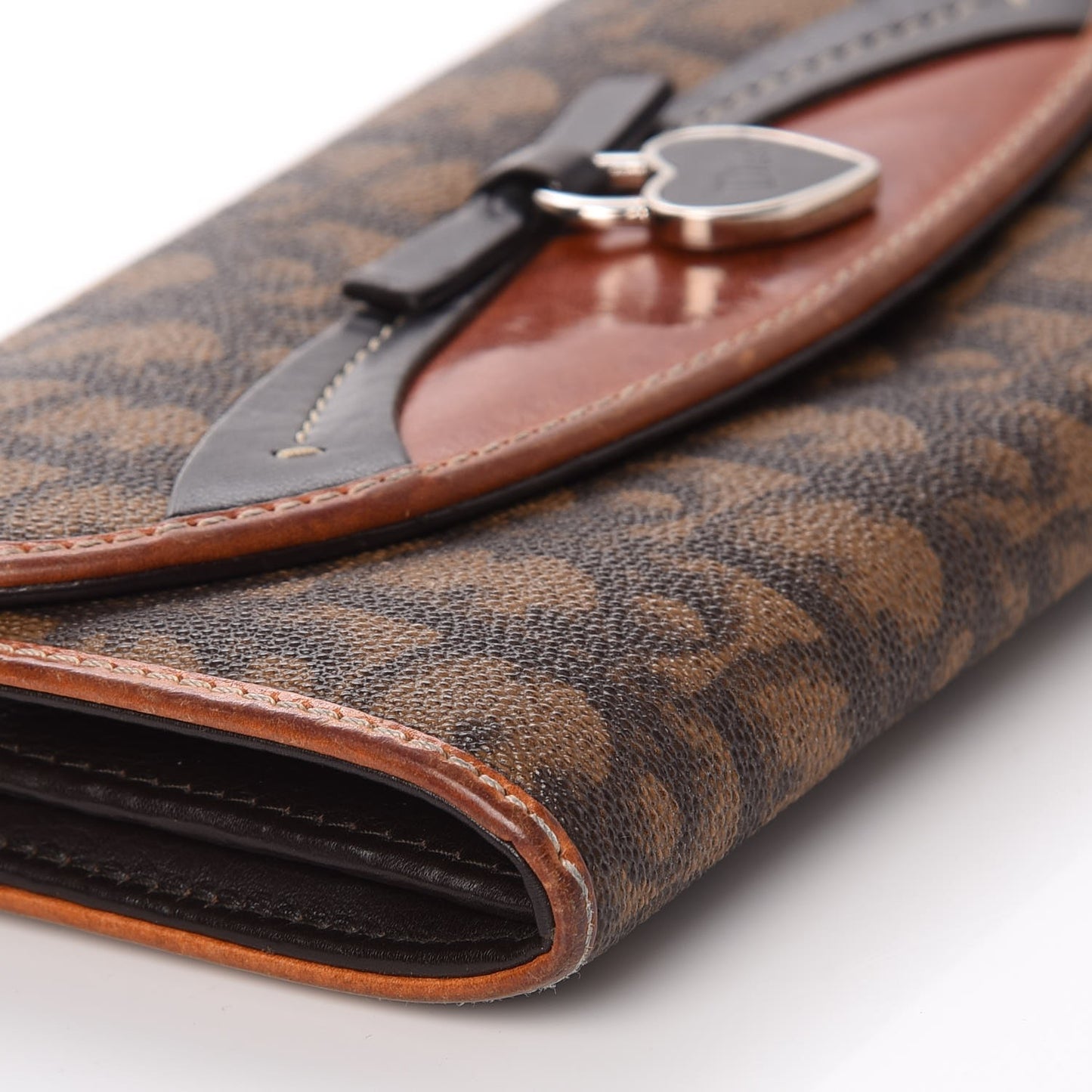Monogram Trotter Romantique Heart Charm Wallet Light Brown