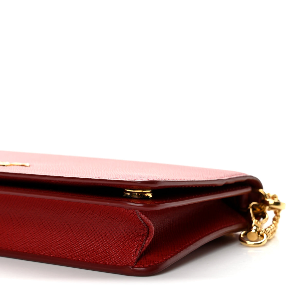 Prada Saffiano Metal Oro Mini Bag Fuoco 10 of 13